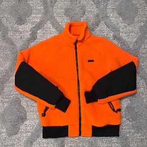 Filson Bright Orange and Black Sherpa Fleece